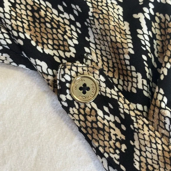 Michael Kors Black and Tan Patterned Blouse - Picture 6 of 7